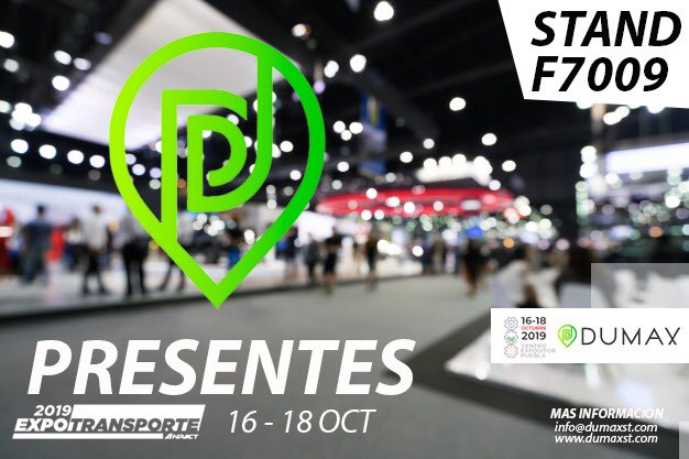 DumaxGPS's tweet photo. Te esperamos del 16 al 18 de Oct. Stand F7009
📍Ciudad de Puebla.
Todo nuestro equipo comercial esta listo para recibirlos y atender cualquier duda. #TeamDumaxGPS https://t.co/2fgiHJPqE7