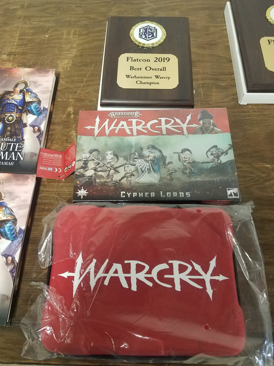 ODTGaming's tweet photo. Prizes for #Warcry and #Combatpatrol at @flatcon thanks for sponsoring @ministomp your the Best! #flatcon #flatcon2019 https://t.co/Vxj8Ht7cP4