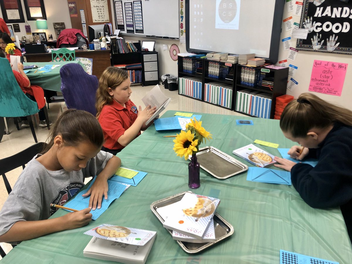 bscs_principal's tweet photo. Book Bites Cafe was open for business today! Guests enjoyed samplings of potential books for their book club selections. #bscs1886 #whatinterestsyou #academicexcellence #teachingwithasmile😊📚📖 https://t.co/J31pcwjfog