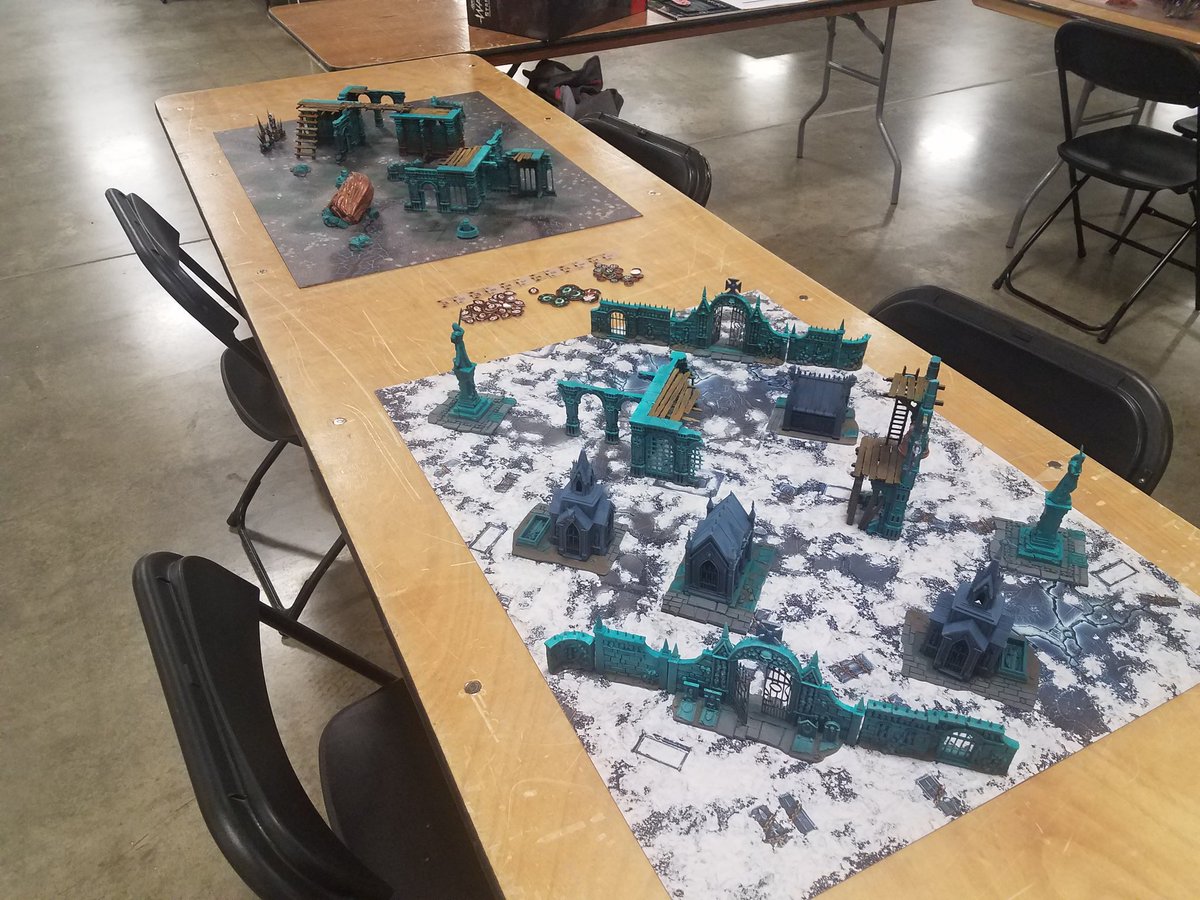 ODTGaming's tweet photo. @FlatCon some #warcry tables painted by @JSKrush thank you for helping out and running 3 events at #flatcon #flatcon2019 https://t.co/LbvXpnpUPO