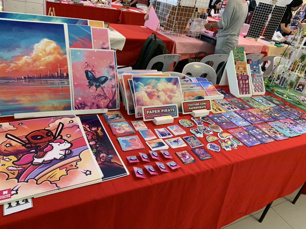 marycruzing's tweet photo. #KOMIKET2019
Back to being #PaperPirate for the weekend! Selling stickers, prints, and pins!!
DROP BY AND SAY HI AND SHARE SOME LOVE
Going to be posting updates on Instagram:
/paperpirateship = paintings & prints
/bypaperpirate = stickers & cartoons https://t.co/aDOSNJHyJr