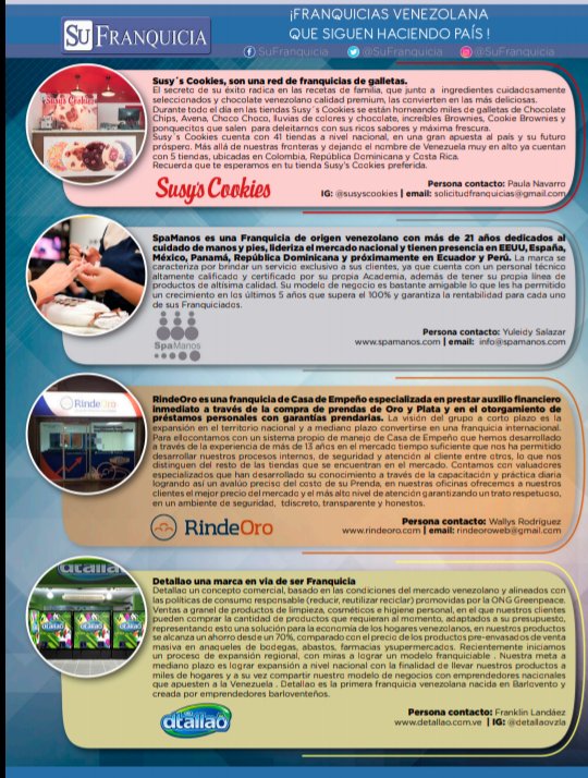 Ya disponible la IV Edición de nuestra revista digital #SuFranquiciaNews
sufranquicia.com.ve