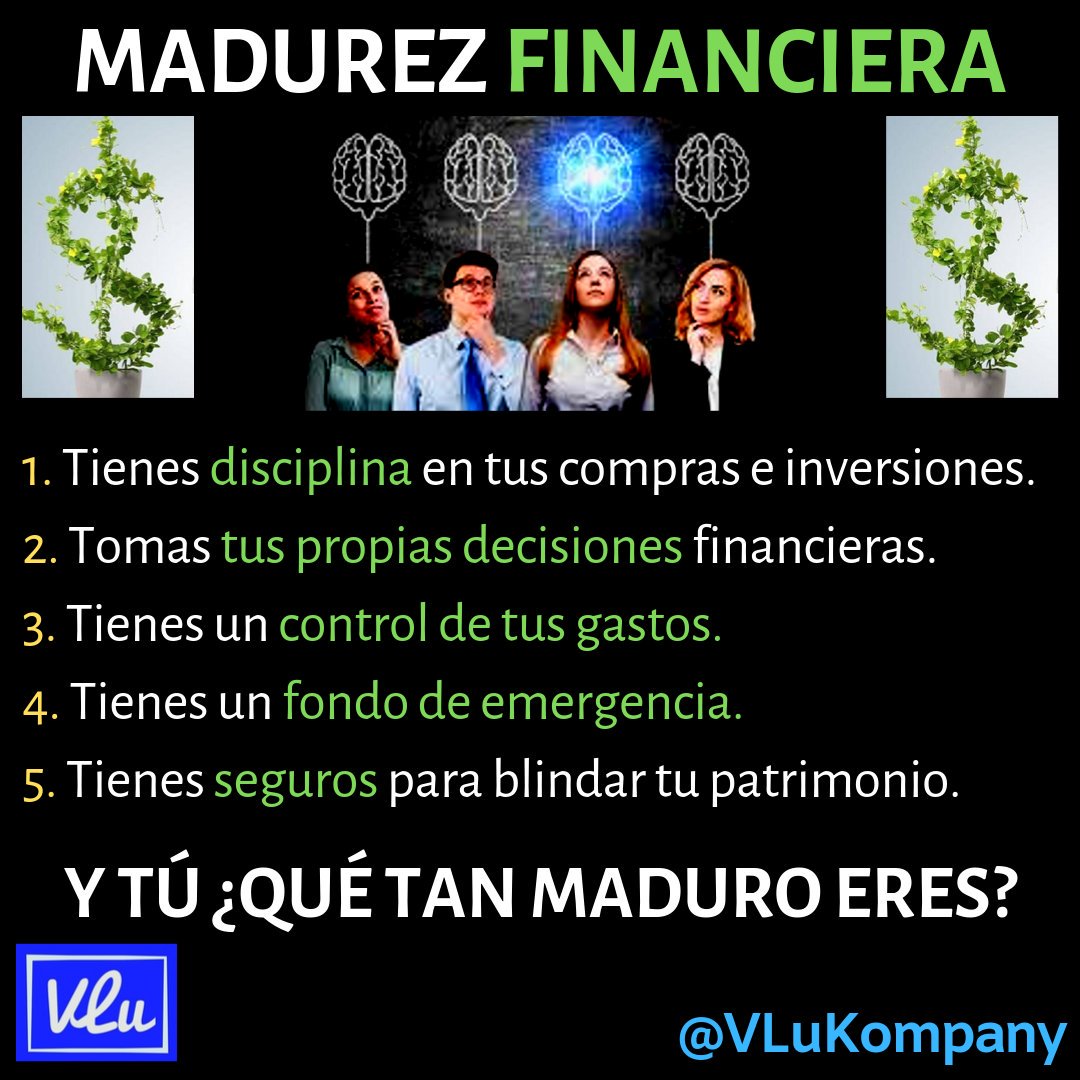 VLuKompany's tweet photo. La madurez financiera es cuando logras un equilibrio en tus finanzas y te haces responsable de tus comportamientos respecto al dinero. Te compartimos 5 cosas para ser maduro financieramente.
-
#Finanzas #FinanzasPersonales #riqueza #abundancia #prosperidad #BuenViernes https://t.co/rLCPhdDqUP