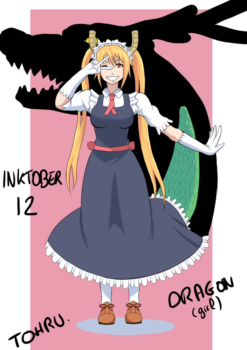 Prooce Art Hello Inktober 12 Dragon This Time I Wanted To Make A Fanart Of An Anime I Really Liked Tohru From Kobayashi San No Maid Dragon This Is