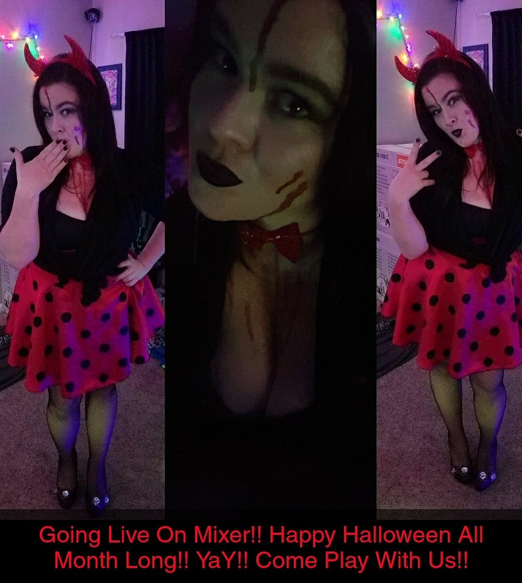 MsBubbles1_'s tweet photo. Going Live On Mixer!! New Hair &amp; Dress Up Timeeee!! Happy Halloween All Month Long!! I have 8 costumes &amp; 1 for halloween so get ready for dress up time!! Come play with us! https://t.co/3v5hnnm5m5
#BubbleItUp💕 #OneOfUs
#mixerstreamersunited  #mixerstreamer #Mixer #retweetmixer https://t.co/VVwEKlEgfN