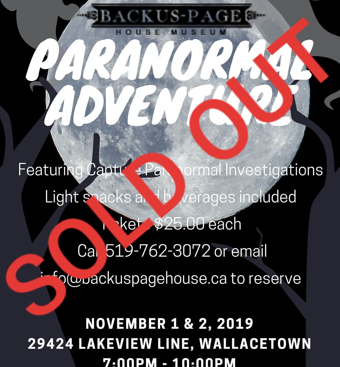 CaptureParanorm's tweet image. A big thank you as our 2 night public events at the @BackusPageHouse is #SoldOut!

#paranormal #ghosthunt #halloween #ghosthunters #Paranormalinvestigation #Canada #CanadianGhostHunters #Ghosts #Historic #Museum #Spirits
