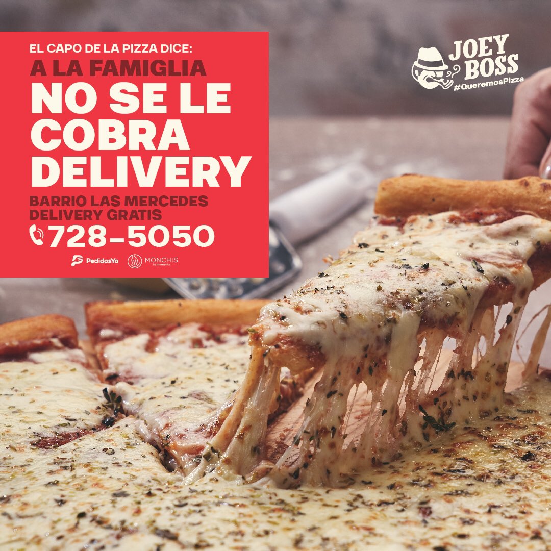 JoeyBossPY's tweet photo. Si sos del Barrio LAS MERCEDES la pizza llega con ¡DELIVERY GRATIS! 🍕🛵💨

😎✍🏼 Anotamos tu pedido. https://t.co/Nr4Jq2s8Rs