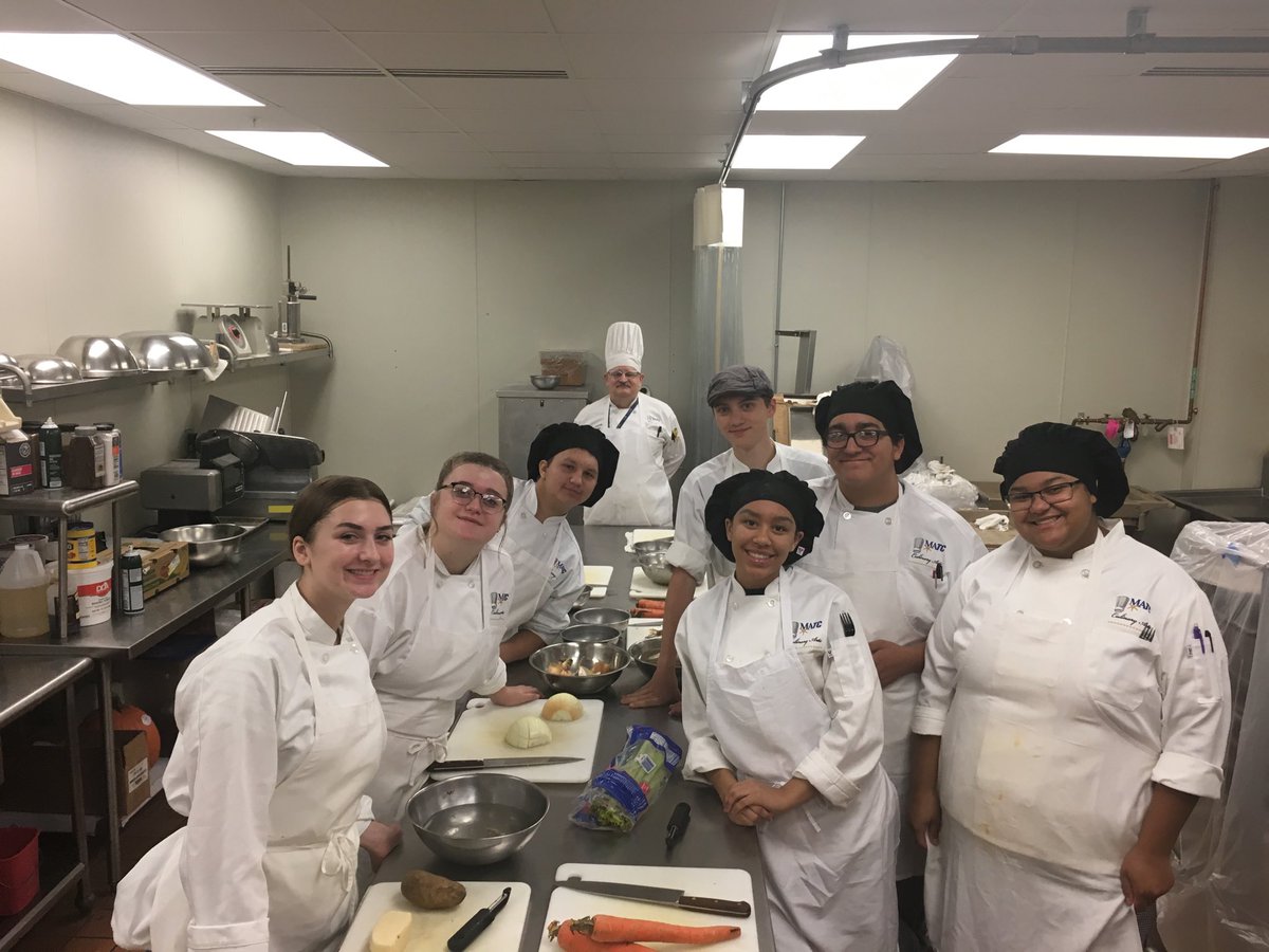 MATC Culinary Crew having a great time at the Oak Creek Campus...we are fortunate to have this group connected to Chef Kruse and the MATC team. #wawmproud