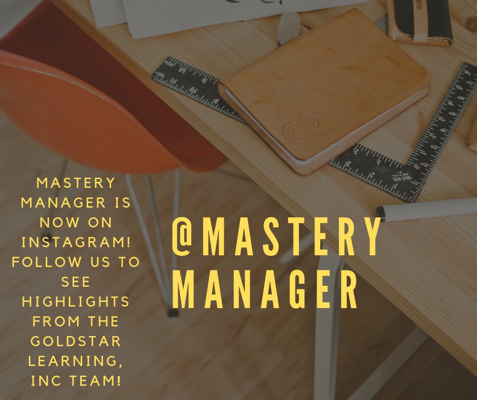 MasteryManager's tweet photo. Mastery Manager is now on Instagram! Follow @MasteryManager to see highlights from the Goldstar Learning, Inc team! #MasteryManager #edtech #community #edu #learning #k12 #assessment #data #GrowthMindset #meetingtheneedsofSs #FormativeAssessment #AssessmentSolution https://t.co/QmXJw2Tsxb