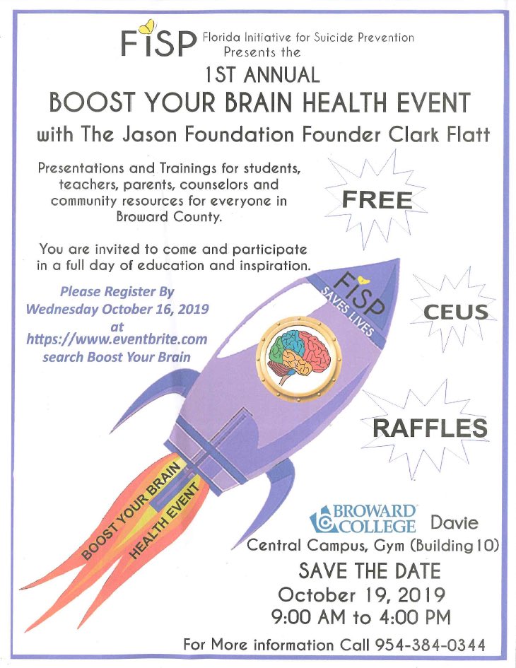 Bc1005L's tweet photo. Come learn@about your brain and how to take good care of it!!! BC Central Campus is hosting the first one! #BCcares #anotherreasonwhy #studentmentalhealthisimportant #stress-skills @BCCentralSL @BCSouthCampus @BrowardCollege https://t.co/p2WLDgnzNs