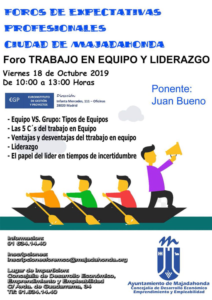 SSaavedraMoreno's tweet photo. Aunar las actitudes de los miembros,disminuir tiempos,potenciar esfuerzos,retener talento y aumentar confianza,todo redunda en aumentar resultados.Foro de Experiencias Profesionales.
Apostando por el capital humano y la empresa del siglo XXI
inscripcionesforemco@majadahonda.org https://t.co/ydrebkDOZe