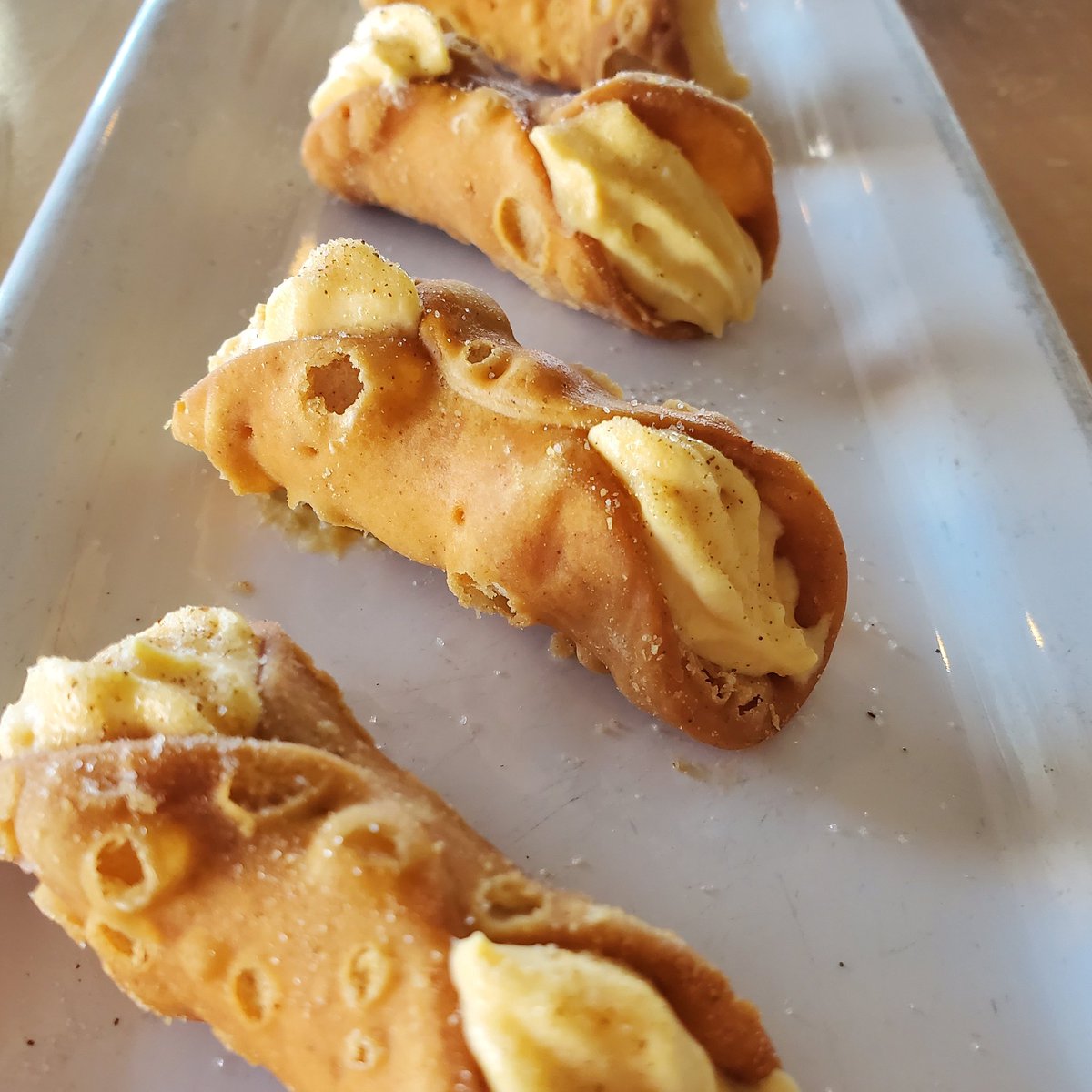 Pumpkin Cannoli 
#pumpkin #pumpkincannoli #justeatit #theupstairs #thatview #thechasseur #canton #cantonbaltimore #charmcity #charmcityeats #baltimoreeats #baltimore #foodporn #bestchef