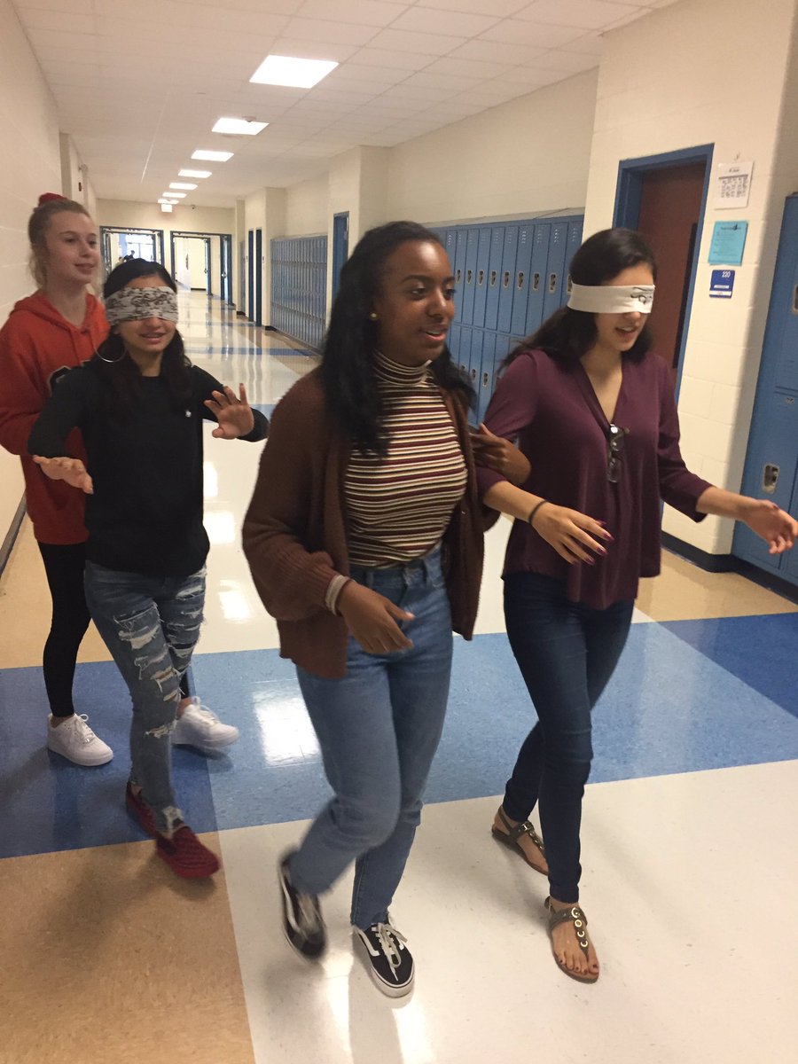 Health Science II students learn about team work and trust by going on a trust walk “.  <a href="/TheOfficialCvHS/">Cleveland High NC</a> @JCPSCTE