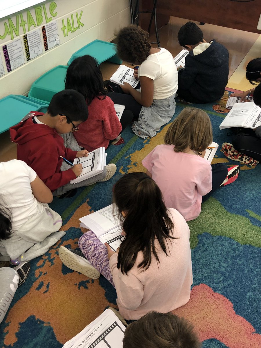 mrs_zangara's tweet photo. No biggy, just stopping and sketching the movies in our minds after some accountable talk to discuss the most important details! #gnr2019 #3rdgradereaders #schoolwide https://t.co/0VLgp45fqC