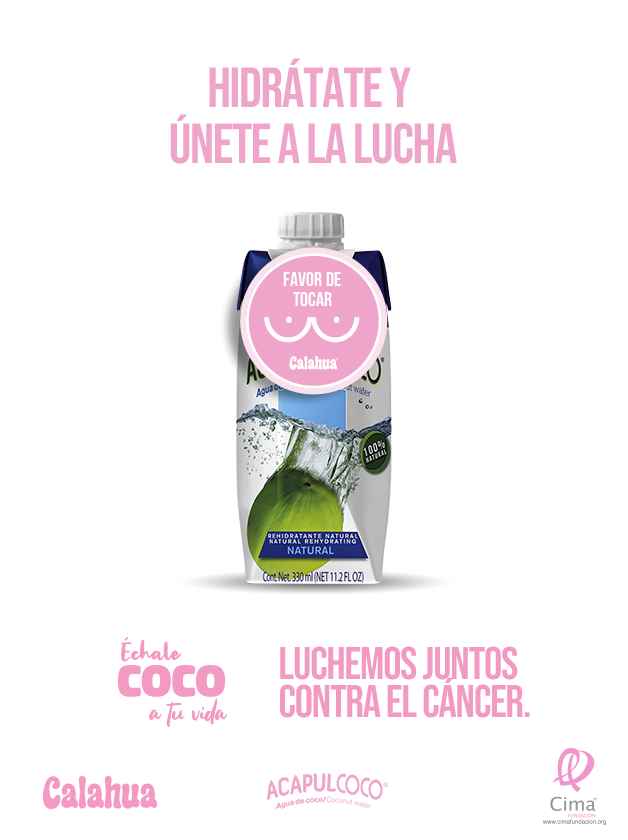AcapulcocoMx's tweet photo. Disfruta de tu agua de coco favorita y únete a la lucha contra el cáncer de mama. Ayúdanos a llevar el mensaje de autoexploración más lejos @Calahuamexico @CimaFundacionMX   #ÉchaleCocoATuVida #FavorDeTocar https://t.co/TkQZ6sgpEP