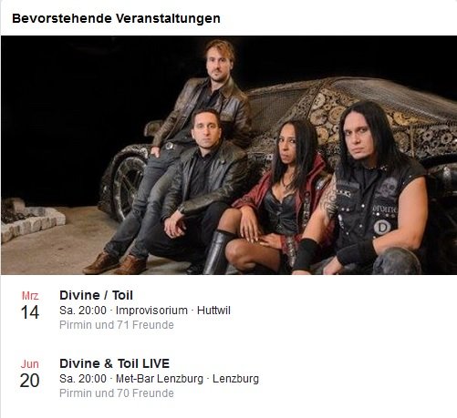 TrishHealson's tweet photo. Event: March 14, 2020 ( DIVINE &amp; TOIL ) Improvisorium Huttwil, Switzerland https://t.co/6uCq0vUte2