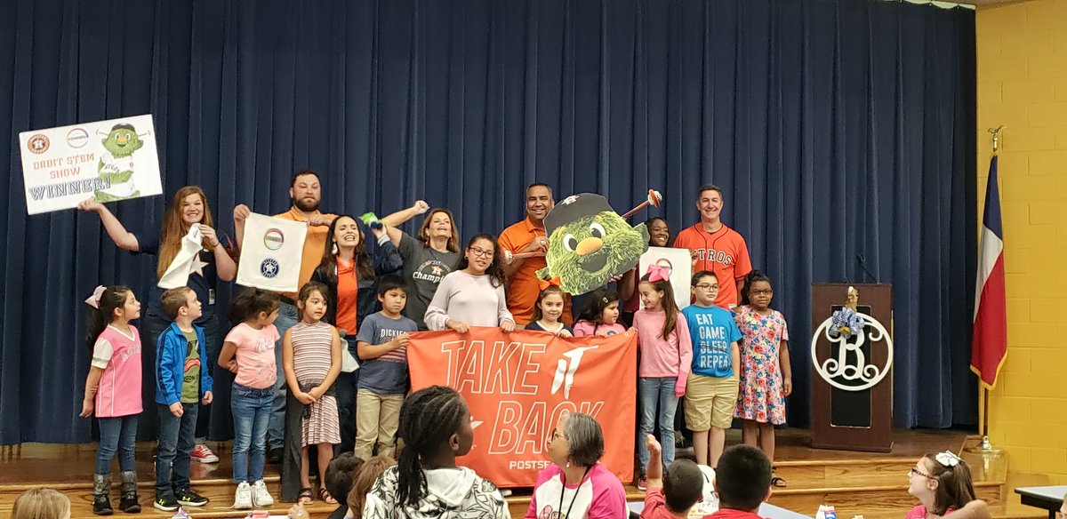 BowieServes's tweet photo. We were super excited to receive the news that we are winners of the Astros Spirit Challenge sponsored by Covestro!! Our scholars are super excited to have Orbit visit our campus!!
@CovestroBaytown @GCCISD @OrbitAstros @astros https://t.co/zYnzM13WbM