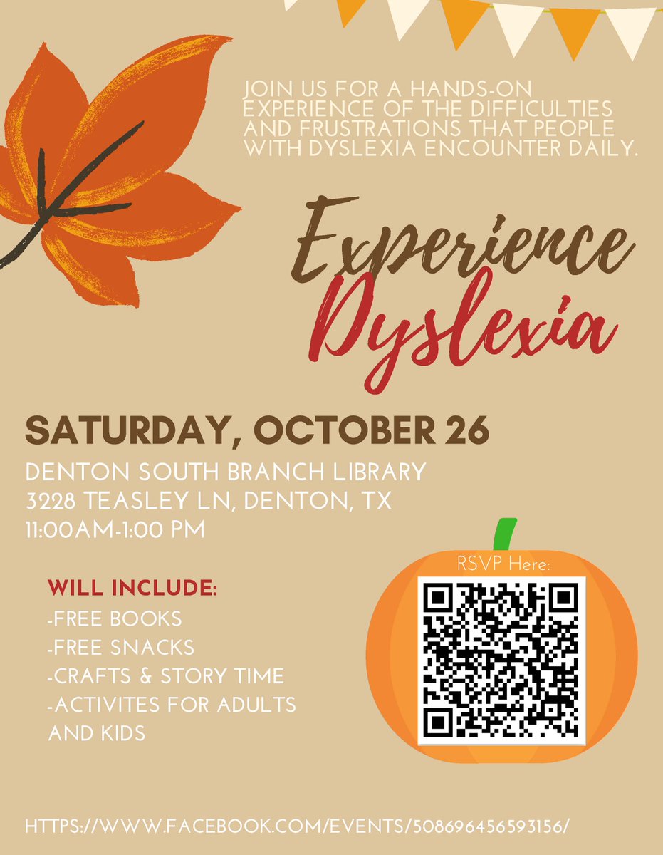 ASLPatUNT's tweet photo. UNT's NSSLHA has organized an event for 10/26/19. "Experience Dyslexia" will have volunteers from the Dallas branch of the International Dyslexia Association come and simulate what is like to have dyslexia. This will be a great experience for all including kids! https://t.co/LUw02IHqZh