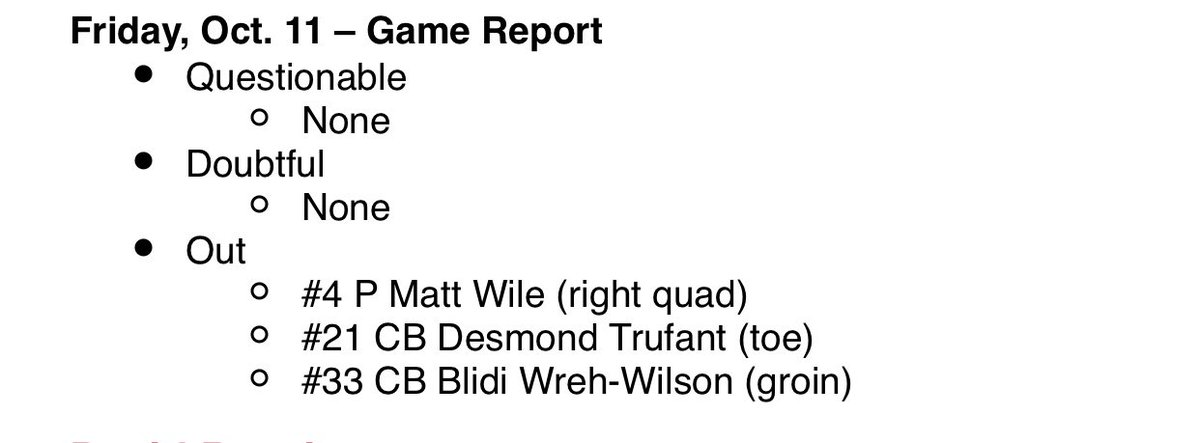 vxmcclure23's tweet photo. Falcons rule out Trufant, CB Blidi Wreh-Wilson, and P Matt Wile. https://t.co/PCteS7P222