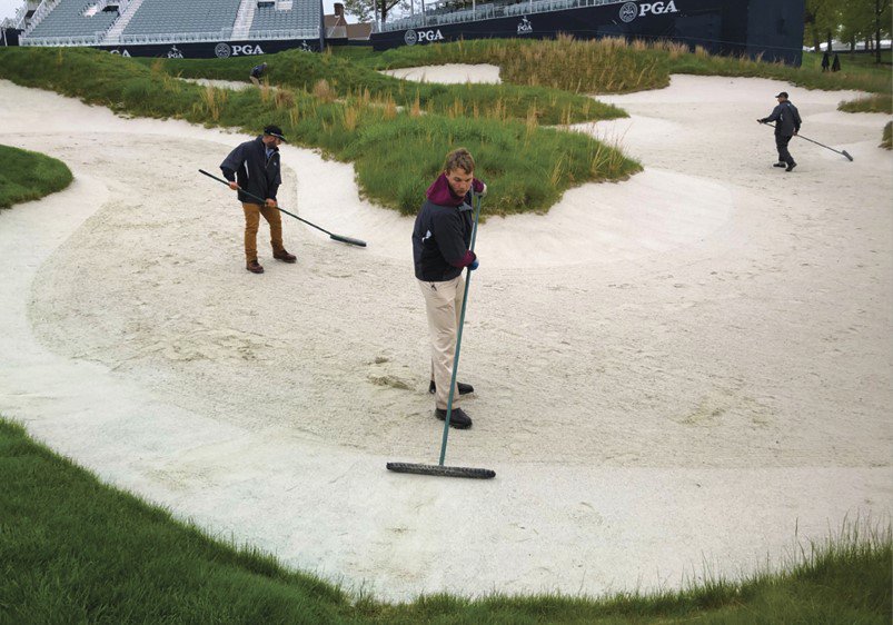 GCImagazine's tweet photo. If hazards are supposed to be, y'know, a hazard, @TimMoraghan wants to know why superintendents are spending so much time and money making bunkers easier: https://t.co/K7KQ5OKzQX https://t.co/RmW9Huyiss