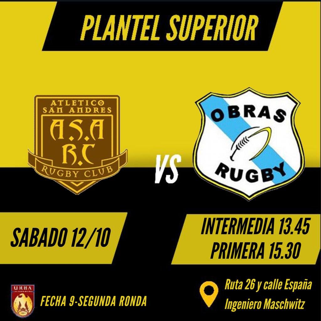 Mañana juega Obras, visitamos al Club Atlético San Andrés. ¡Vení a bancar y alentar! #SomosObras #SomosRock