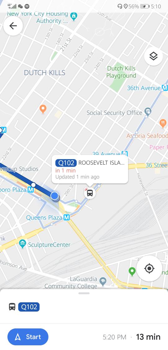 xw41102264's tweet photo. @MTA It's only 10 mins driving from lic to Roosevelt Island, and I commute a lot along this road. However, the MTA bus Q102 can NEVER on time. The bus should arrived 13 mins ago. Such a waste of time. We need an answer. https://t.co/aH4SOgTv9t