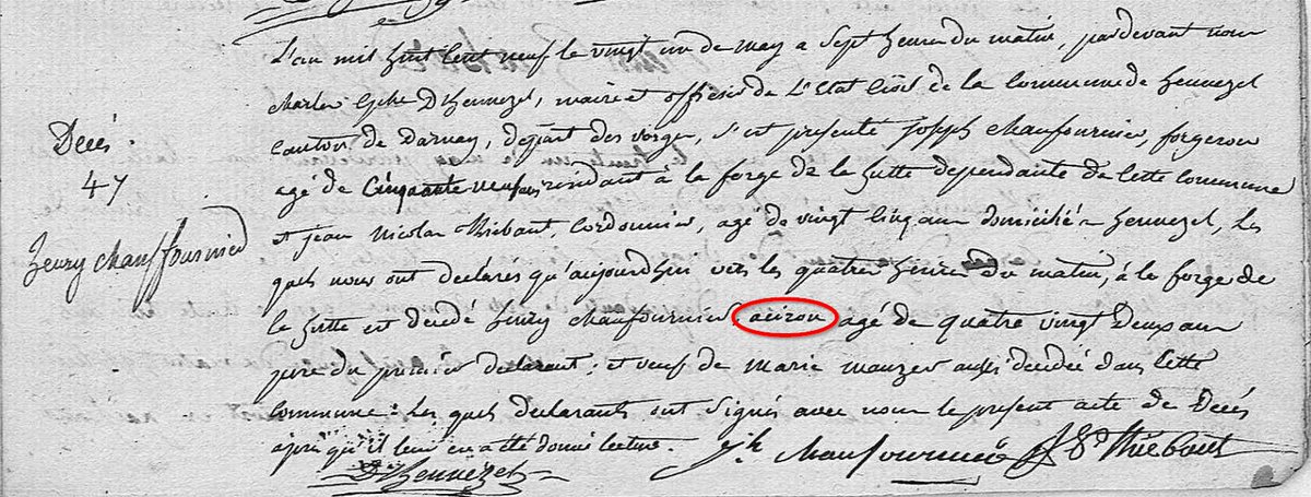 vieuxmetiers's tweet photo. Mariage en 1777 et décès en 1809 d'un #aciron à #Hennezel dans les #Vosges. Le marié et son beau-père étaient maîtres-acirons à la Hutte. La Hutte étant une #manufacture royale d'acier. (envoi de Michel Forquin). https://t.co/dEI5BTZm7h