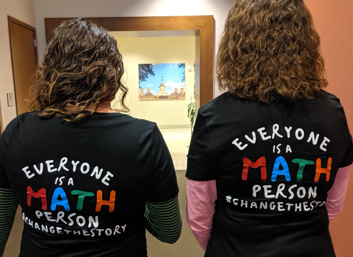 wmSURN's tweet photo. We loved seeing these shirts around @WMSOE this week. @BohidarBohidar @MicheleGiglio9 @SkipTylerMath @HenricoMath #MathDay2019 #ChangeTheStory #EveryoneIsAMathPerson https://t.co/0psYW1x8fC