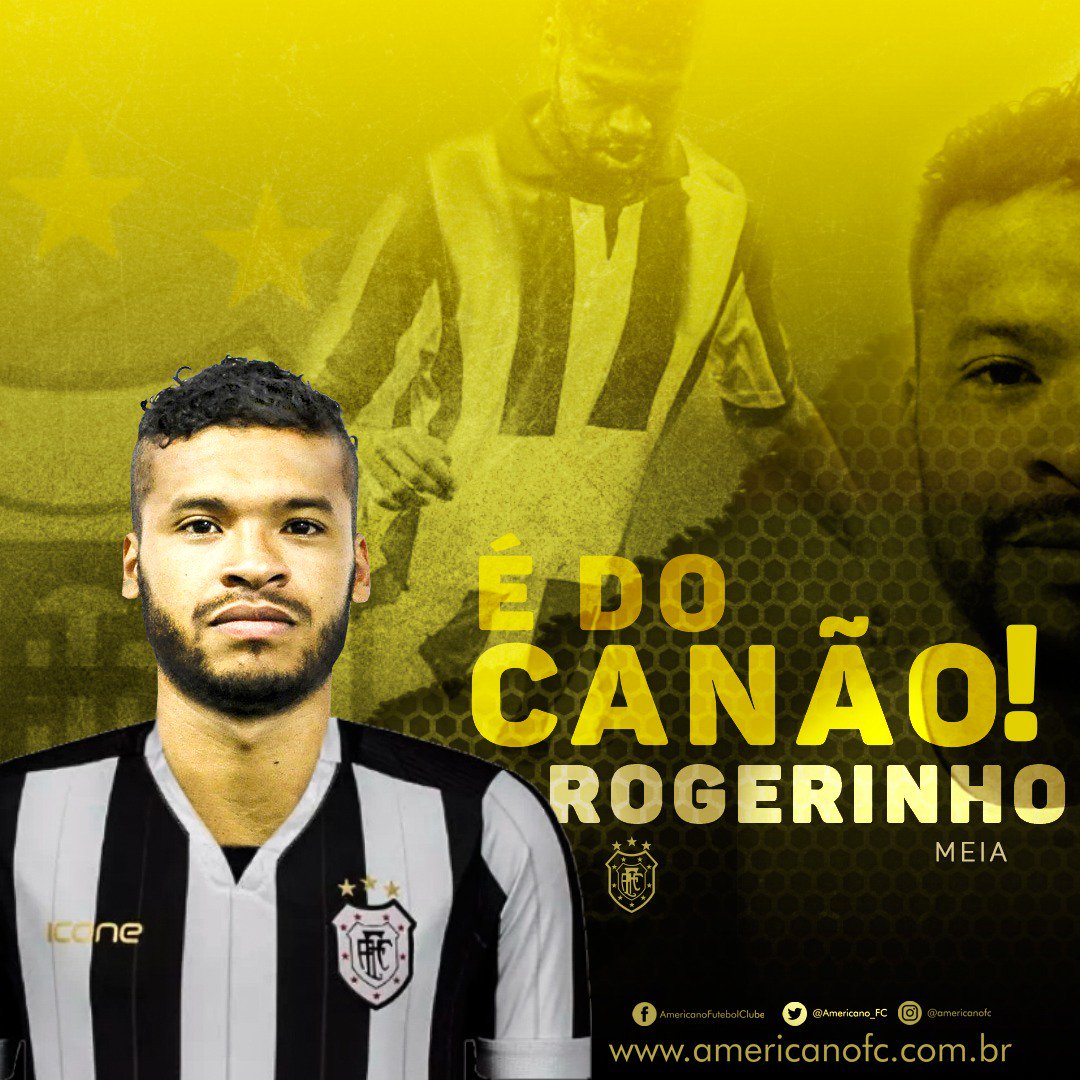 Americano_FC's tweet photo. Chega pra cá, Rogerinho ! Vem brilhar no MAIOR do Interior.
Bem vindo ! 🖤🏳🏴
#AmericanoFC #IssoAquiéAlvinegro #DeVitoriaEmVitoria #HonraNoVencer #VamosCano #AmericanoClubeCidadao
#FormarEducar #AmericanoNaTV https://t.co/yEZ7xAyvR3