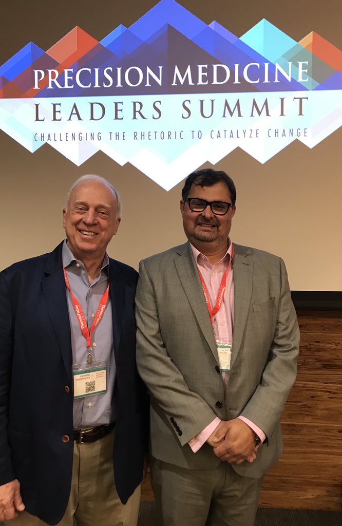 triciackenny's tweet photo. Nigel Russell @JournPrecMed & Dr Tim Triche @ChildrensLA at the Precision Medicine Leaders Summit. Always inspiring to hear Dr Triche discuss how he is working on better diagnosis, treatment and monitoring strategies for childhood cancer #precisionmedicine #PMLS2019 #PMLS19 https://t.co/550ECHwpFT