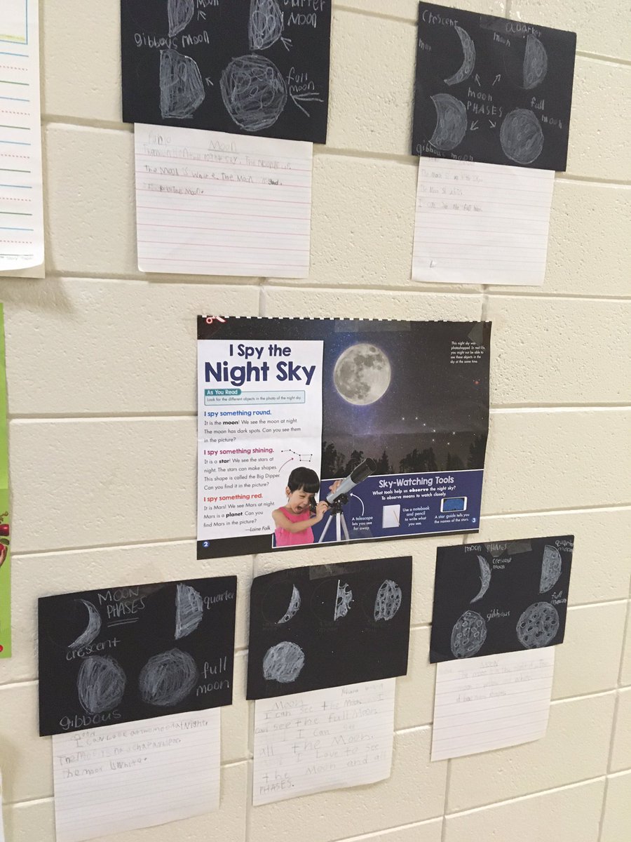 MrsCherryEL's tweet photo. G2 EL Language Objective: Students can identify and describe moon phases by using visuals, word bank &amp; text clues. crescent moon:”It’s the banana moon!”They wrote complete sentences and presented to the class by reading what they wrote.LOVETHESEKIDS! #FAMEatBES @brookhillelem https://t.co/ftiAA87MqA