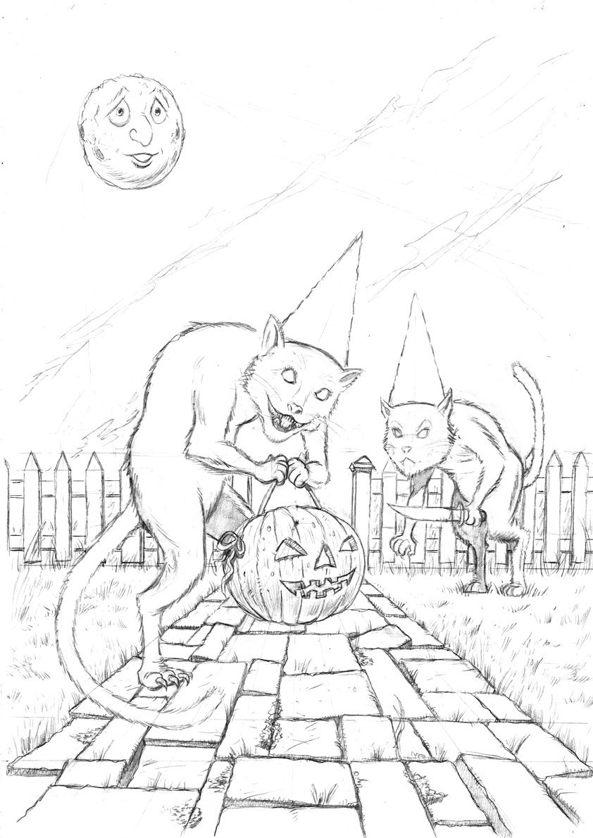 AstroDiabloHQ's tweet photo. Victorian cats in pointy hats?
Carrying Jack o'lanterns?
Down the garden path??
Halloween cards out now-
https://t.co/q27gbFPInI
#Halloween #Cats #Horror #Magick #GreetingCard #HalloweenCard #HorrorArt #HorrorIllustration #Retro #Victoriana #BewareTheAutumnPeople #Sheffield https://t.co/4RnW0fOrjD