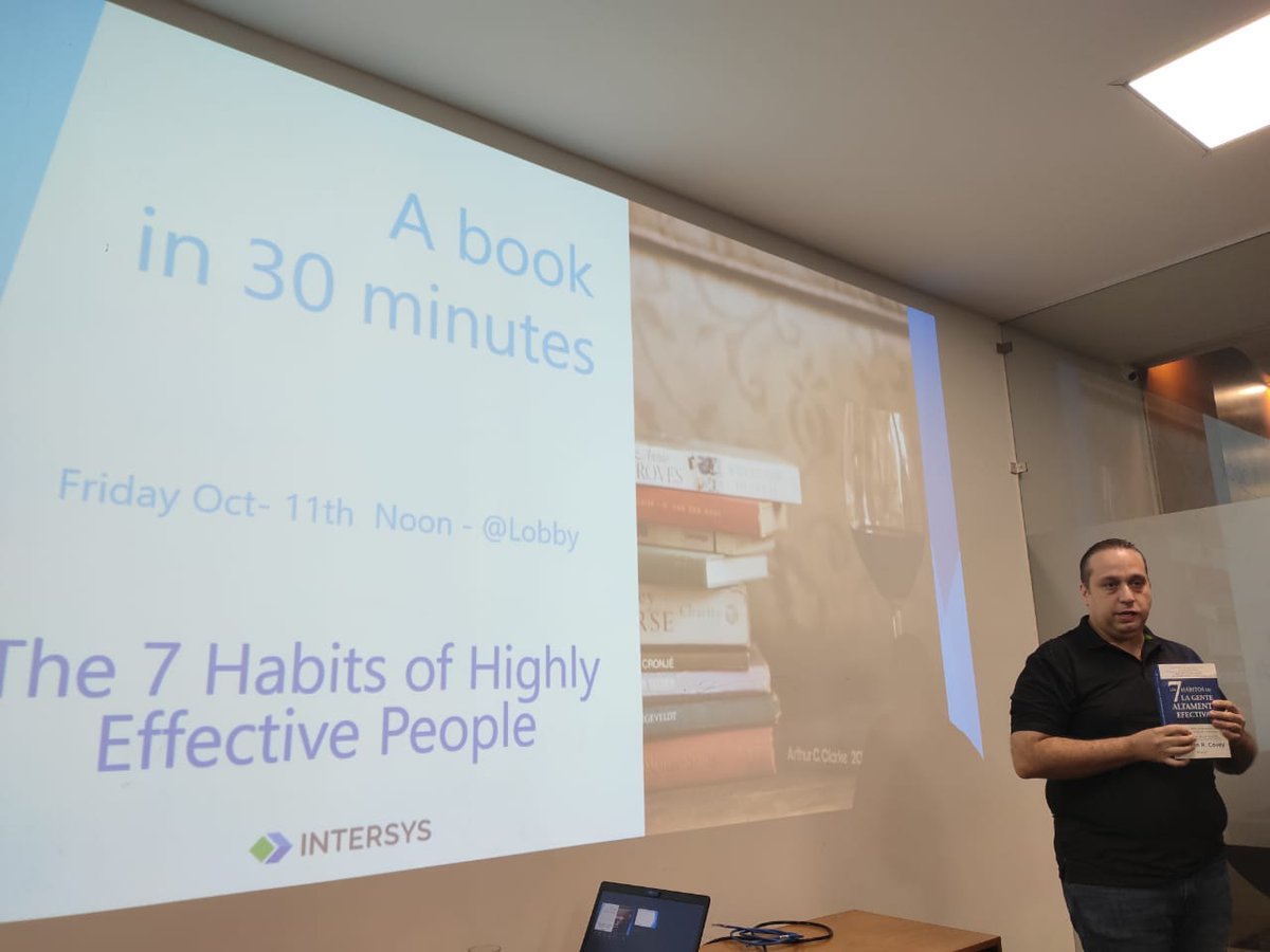 IntersysM's tweet photo. Happy Friday! Today we had our first session of: "A  book in 30 minutes". It was an Awesome opportunity to share amazing knowledge. Thanks Edmundo Sepulveda!! #Welovewhatwedo #Awesometeam https://t.co/Dg9e84Aw3U