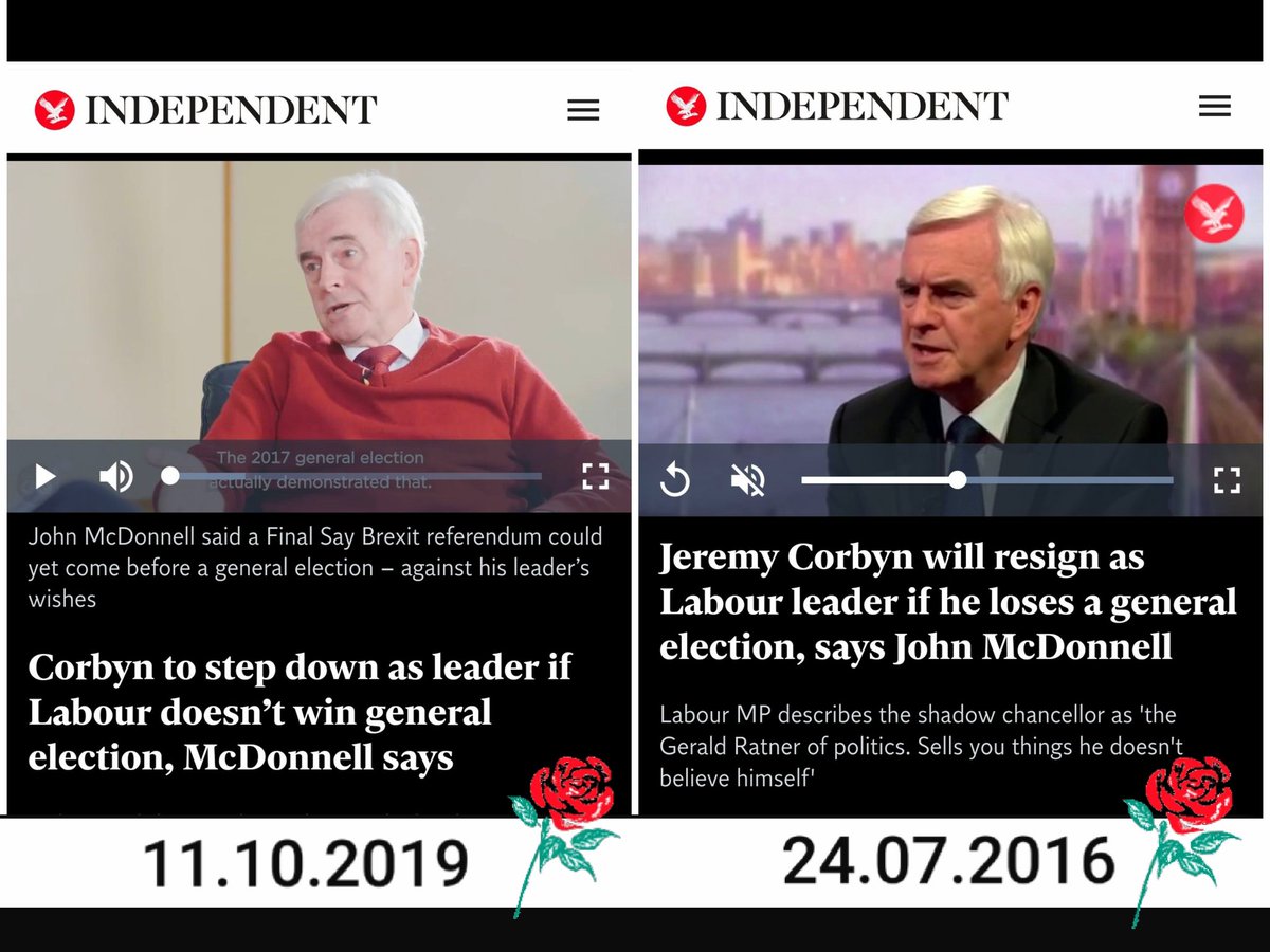 BrexitBin's tweet photo. Oops ...
This is embarrassing. Back in 2016, John McDonnell made exactly the same promise that he just made about Corbyn stepping down after a lost general election. Yet Corbyn's still here.

#NeverTrustALexiter 🥀 https://t.co/bFeE4a33z8