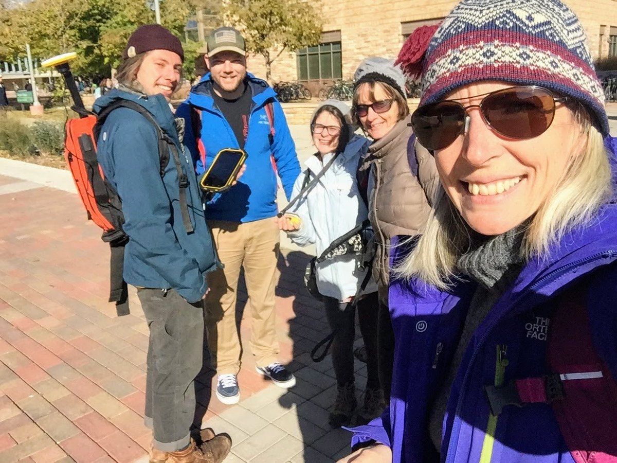 hethbill's tweet photo. Had fun testing out my new Trimble Catalyst GPS antenna today with @Centroid_CSU interns and @WarnerCollege NR322 students.
Planting beds have never been mapped so accurately. #1inch #TrimbleCatalyst #ArcGISCollector https://t.co/oNRwga4tRG
