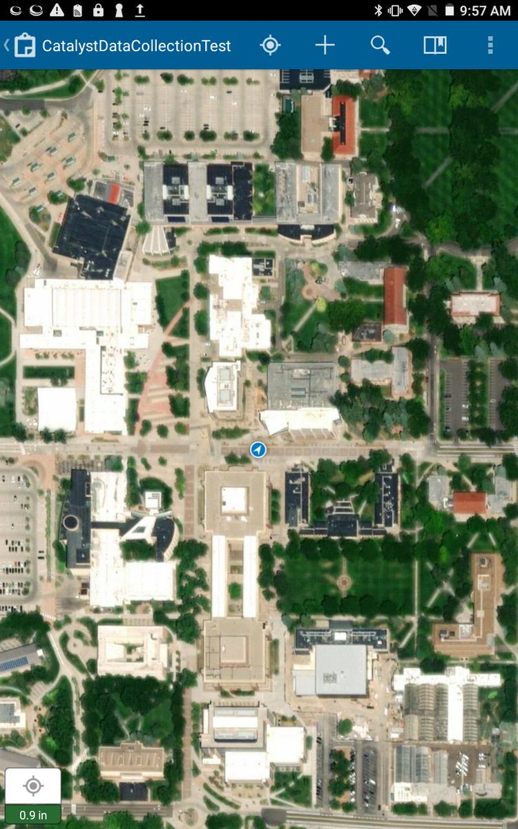 hethbill's tweet photo. Had fun testing out my new Trimble Catalyst GPS antenna today with @Centroid_CSU interns and @WarnerCollege NR322 students.
Planting beds have never been mapped so accurately. #1inch #TrimbleCatalyst #ArcGISCollector https://t.co/oNRwga4tRG