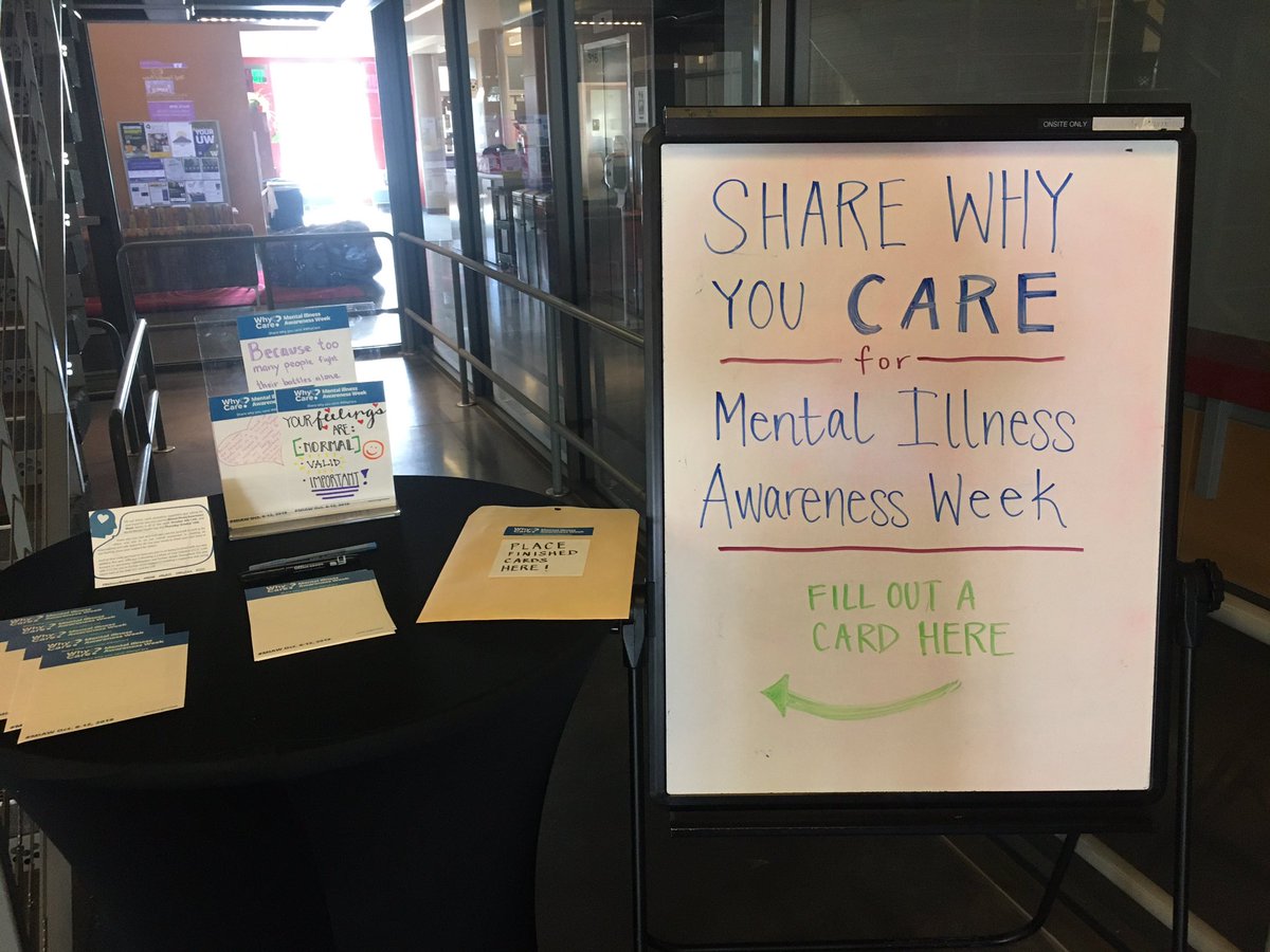 UW_ECC's tweet photo. It’s Friday, but Mental Illness Awareness Week is still going on! Drop by the ECC lobby today and fill out a card to share why you care 💙
#MIAW #myECC https://t.co/dhTYLhgq8e