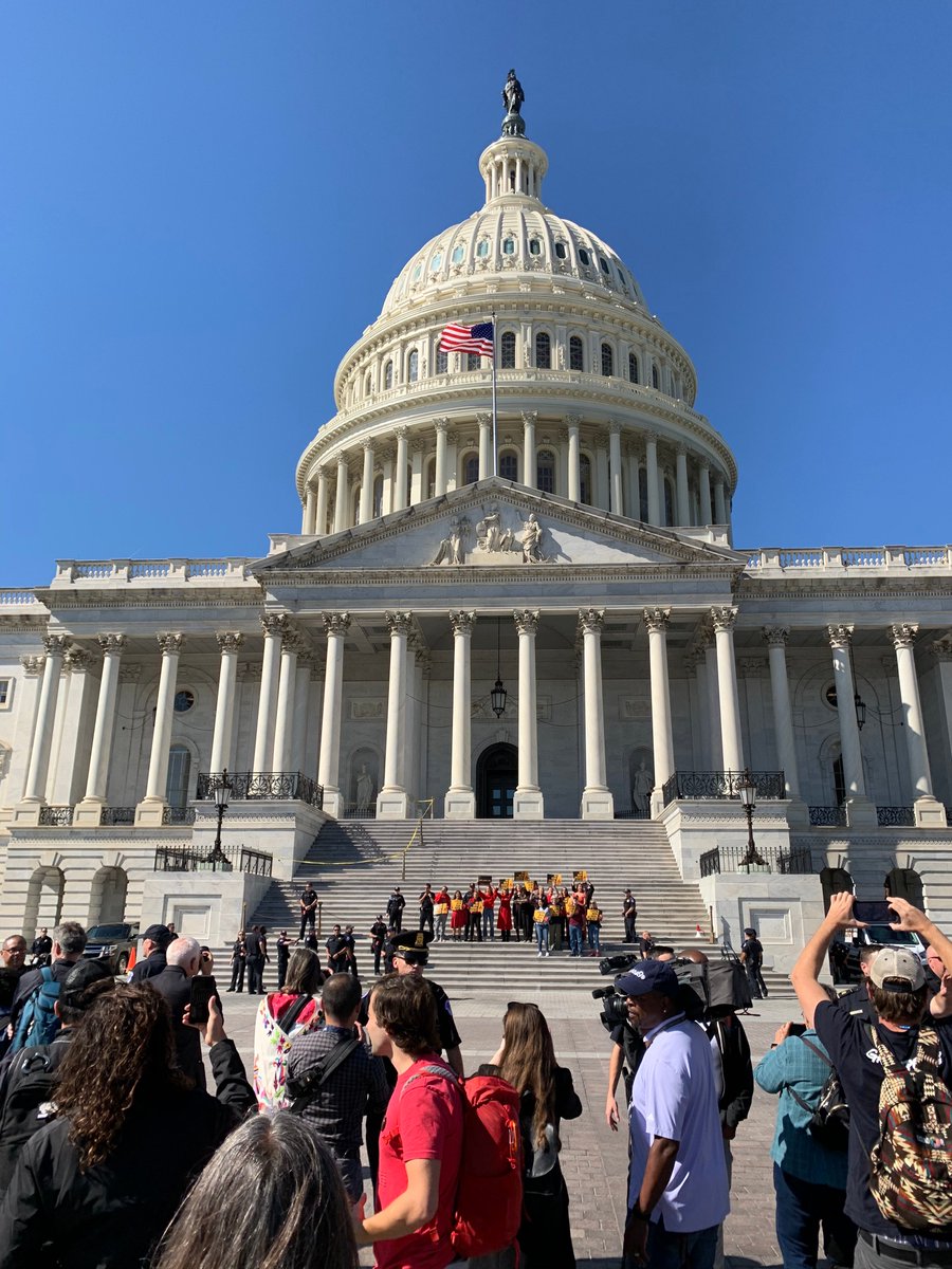 greenpeaceusa's tweet photo. Earlier today, at least 16 climate activists, including @Janefonda, were arrested at the first #FireDrillFriday action at Capitol Hill. 

Join Jane Fonda &amp; many more climate activists every Friday at 11am in DC to demand strong climate leadership to confront the #climatecrisis! https://t.co/yisYixzDtY