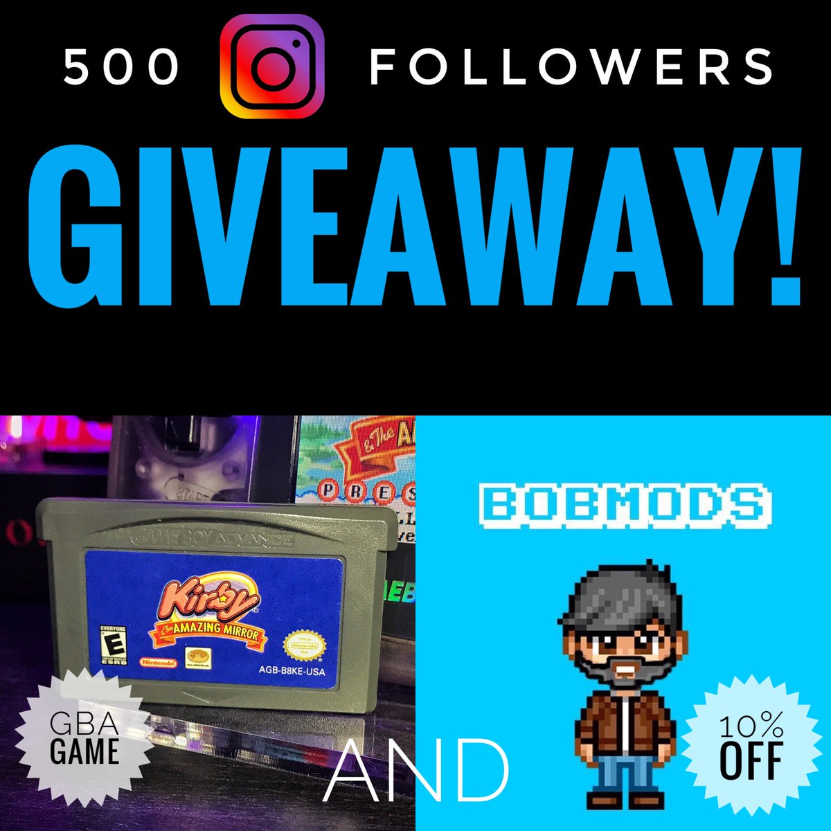 bob_mods's tweet photo. Celebrating 500 Instagram followers by doing this giveaway! Link in my Instagram profile!
https://t.co/g5oPRJxyCq
#nintendo #gbalite #retrogaming #nintendomods #pokemon #gamer #videogames #oldschoolgaming #oldschoolgamer #videogames #gba #kirby #bobmods #zelda #gameboy #spyro https://t.co/XfbnoVO9vw