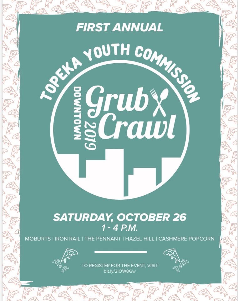 Do you like cheap food? Are you looking for something to do on a lazy Saturday afternoon? Look no longer! Join the Topeka Youth Commission as we enjoy the tastes of Topeka by attending the First annual Grub Crawl

Ages 14-21 are welcome!

REGISTER TODAY! bit.ly/2lOW8Gw