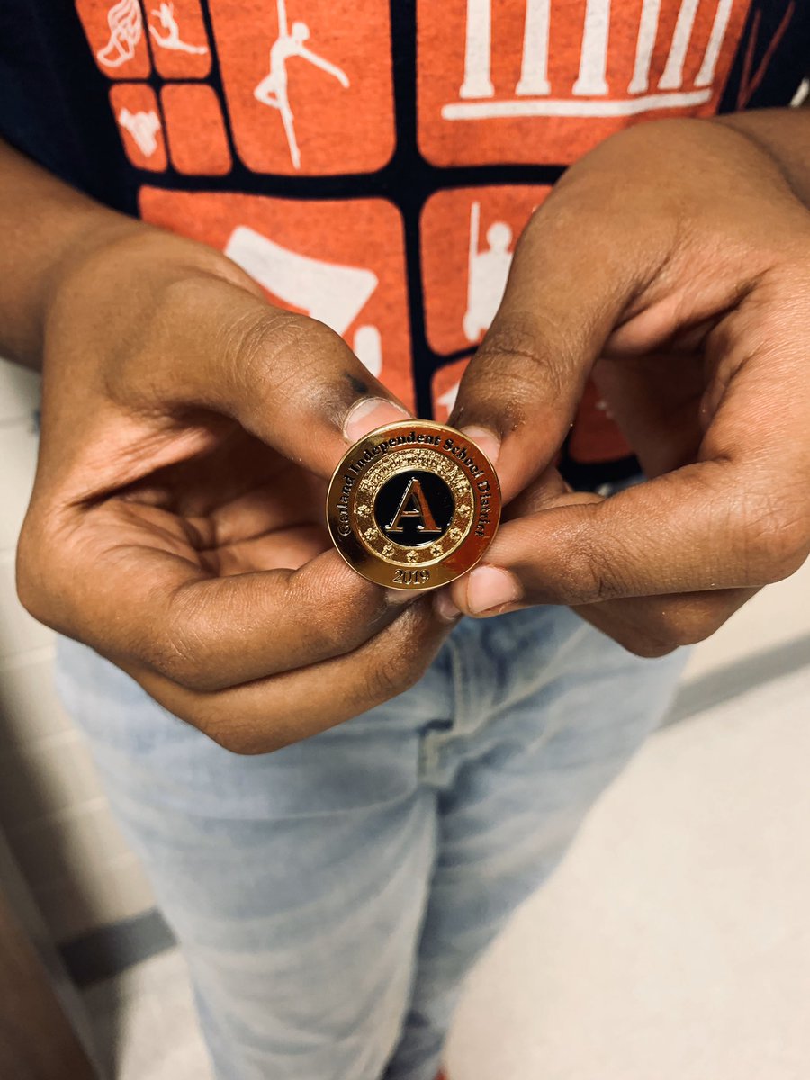 Guess who received a GOLD pin for being at a SEVEN distinction middle school &amp; for also achieving an A+ rating?  ME!! &amp; Guess who got to give it to me MY SUPER SMART NEPHEW!! 🥇🥁👩🏼‍🏫📚✏️#braves#choosegisd#ccbms#2019