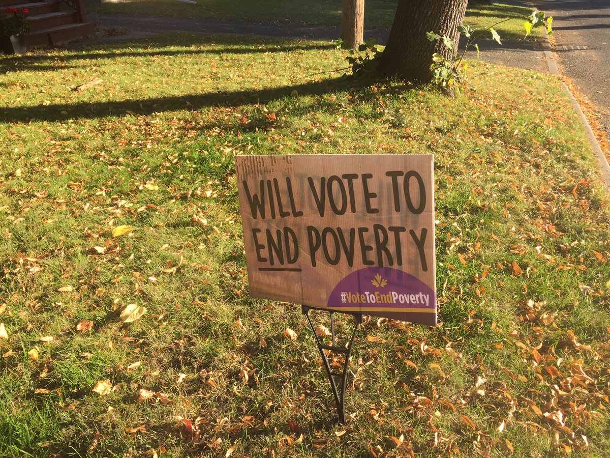 Michele_Biss's tweet photo. It’s a throwback to 2015, but here’s my lawn sign for #elxn2019. 

#votetoendpoverty #vote2endpoverty 
#elxn43 #cdnpoli #SDGs  #canadaSDGs https://t.co/GpUFbwM0oL