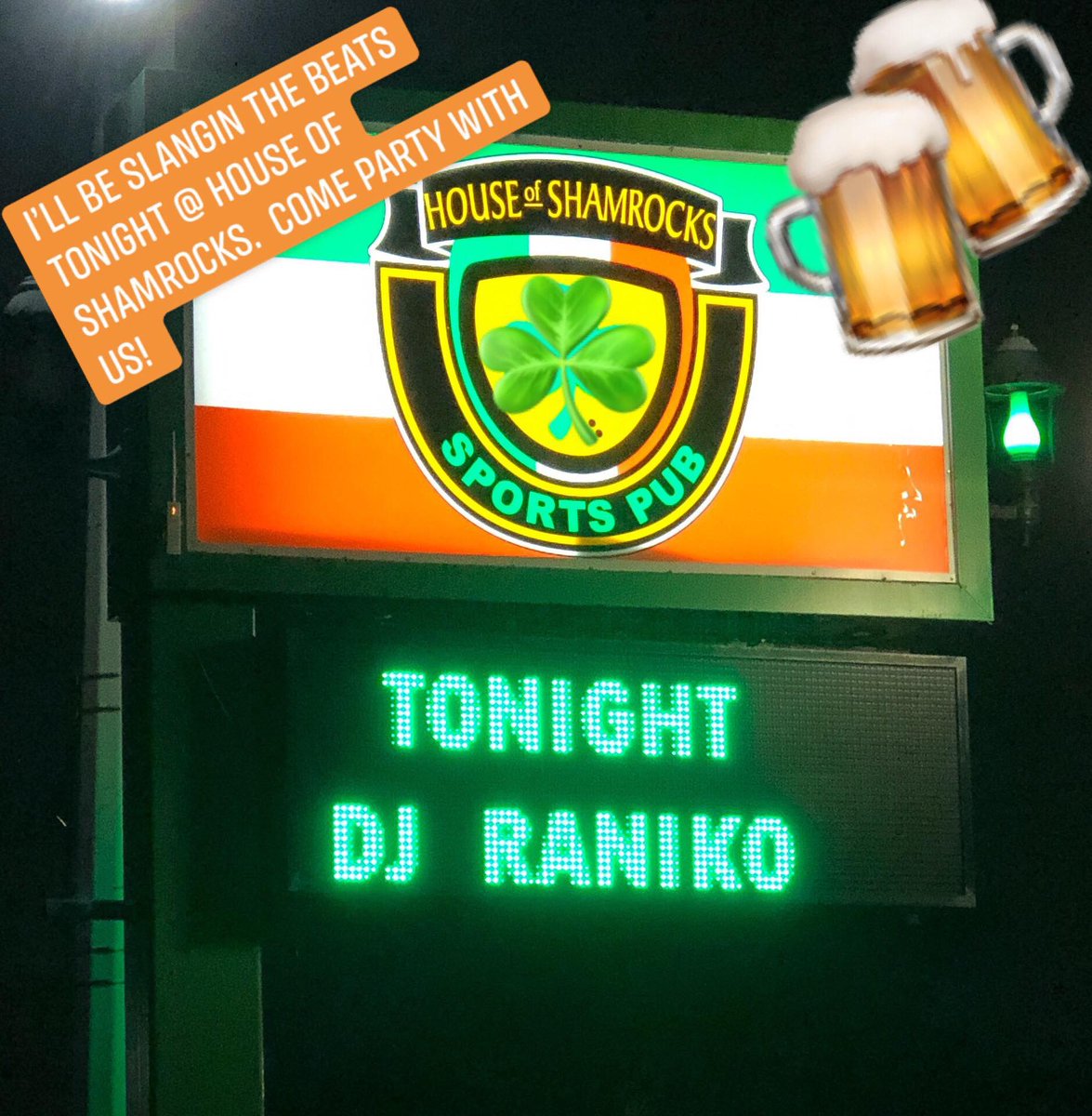 djraniko's tweet photo. @HouseOfShamrock https://t.co/D9ZoZd4bPY