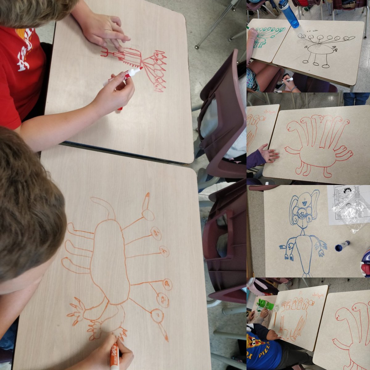 mmethomaidis's tweet photo. @BogartPS grade 5's using non-traditional surfaces, and dry erase markers, to create monsters ... What a fun listening 👂activity #monstre #frenchisfun https://t.co/mQpwHv8cQ8