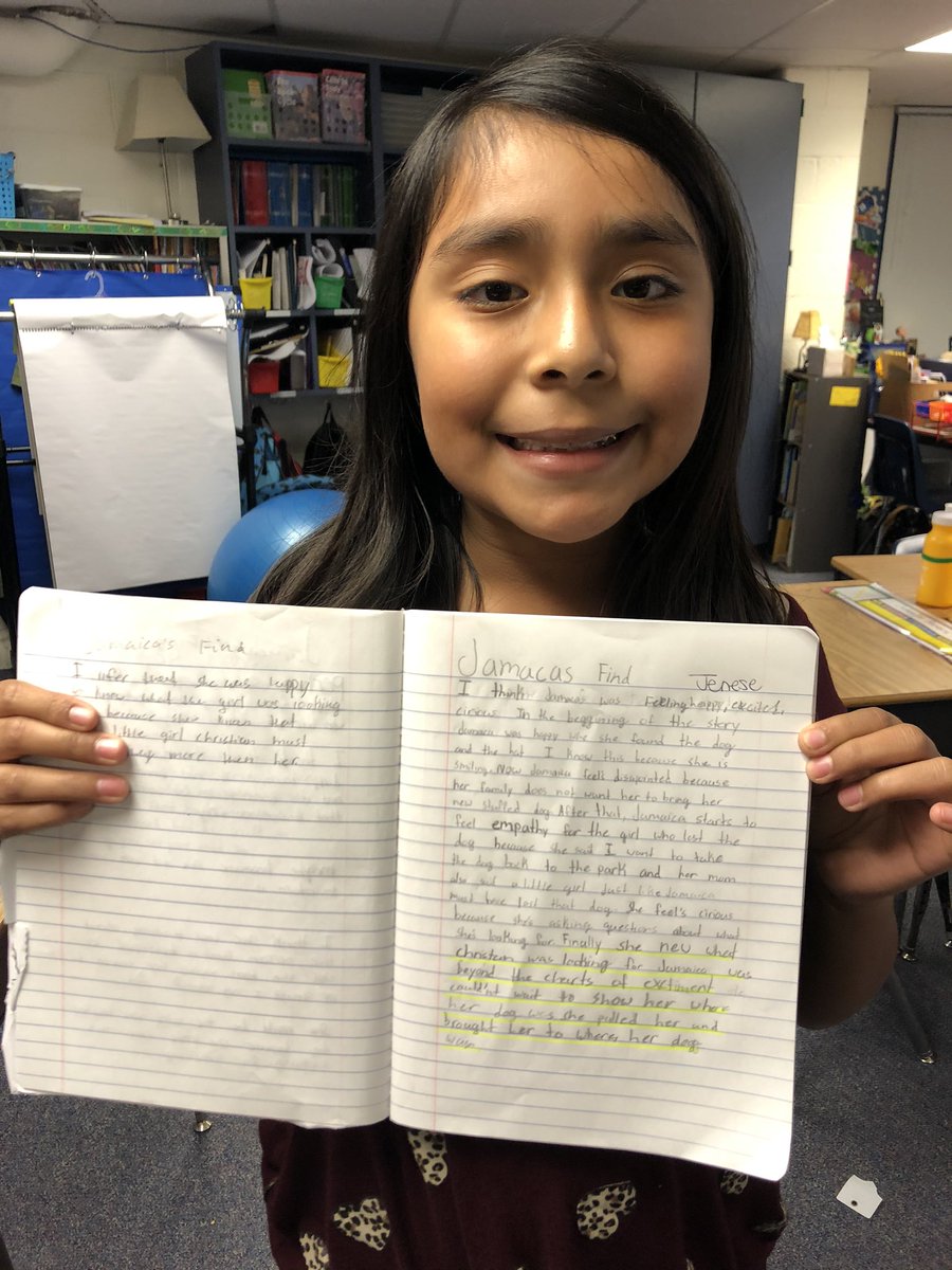 MoniqueWatford's tweet photo. Jenese, a @FTESFourthGrade student @FeatherstonePWC did a phenomenal job flipping reading into writing today. Her choice of words to describe a character’s feeling is very unique. So proud! @PWCSNews @PWCS_Elem_LA @PwcsI @PWCSOSL https://t.co/TAh7qAA0pr