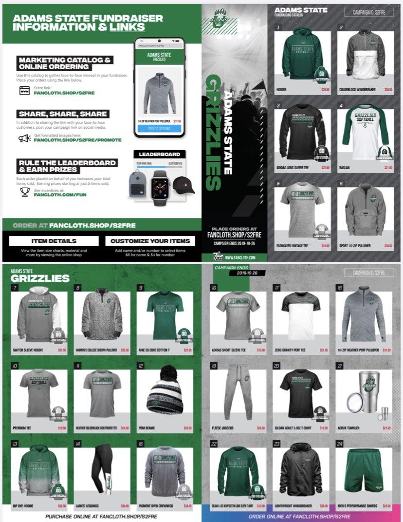 hey y’all ! ASU Softball is selling fan gear!  help support ASU softball and get some today !! #GoGrizzGo 💚🖤🐻