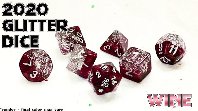 GateKeeperGamin's tweet photo. We funded the New Year's Glitter Dice! Next up our first stretch goal for Wine colored #glitterdice and probably my favorite!🍷 Check out the #Kickstarter today! https://t.co/xLgvaeqsZK #dice #dicecollector #dnd #GateKeeperGames #newyearsdice #party https://t.co/nLGTMXb4ch