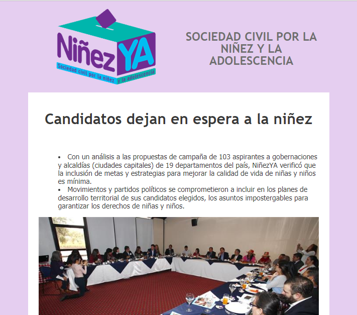 Ninez_Ya's tweet photo. #Boletín | Análisis #NiñezYA a Programas de Gobierno de candidatos(as) #Alcaldía y #Gobernación, arrojó baja inclusión de #LosYA. Si se equiparan los resultados con las calificaciones escolares, solo 0,97% de los candidatos analizados obtuvo excelente.👉https://t.co/tNI8t9EMDl https://t.co/FzA5z6llQo