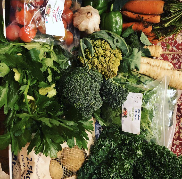 Loving my veg box from <a href="/RatheniskaFarm/">Ratheniska Farm Fresh</a>  available for collection in Egans off licence every Friday only €20 a box and all locally grown. Grab one while you can and help support your local growers. #portlaoise #veg #supportsmallgrowers