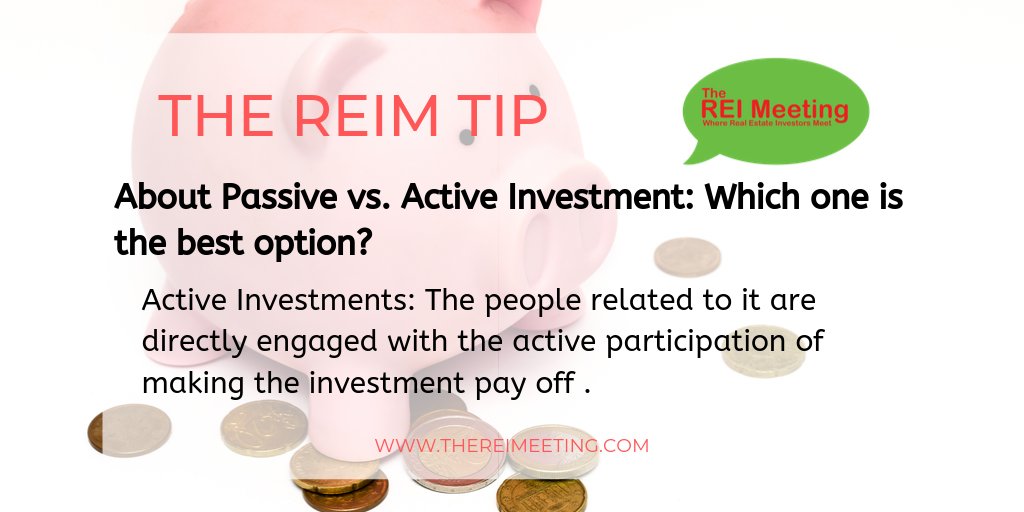 TheREIMeeting's tweet photo. Active investments in #realestate require to be involved in all the processes day by day, and passive #investments is a decision taken by those who don't have time for these projects but are still interested in them. Go read the full article ➡️ ➡️ ➡️ https://t.co/rE1LIhuS7n https://t.co/de4b1Lk3cC